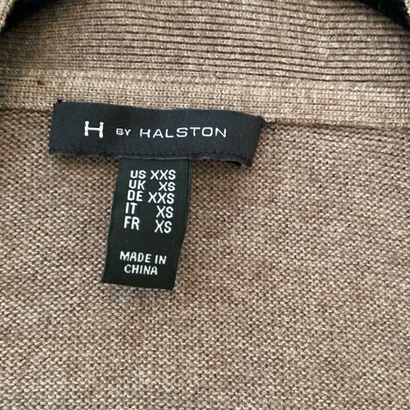 H by Halston Open Front High Low Duster Cardigan Long Sleeve Heather Iron Taupe - Picture 6 of 13